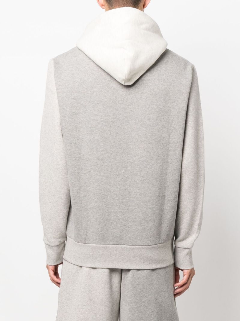 Grey Colour Block Polo Pony Hoodie