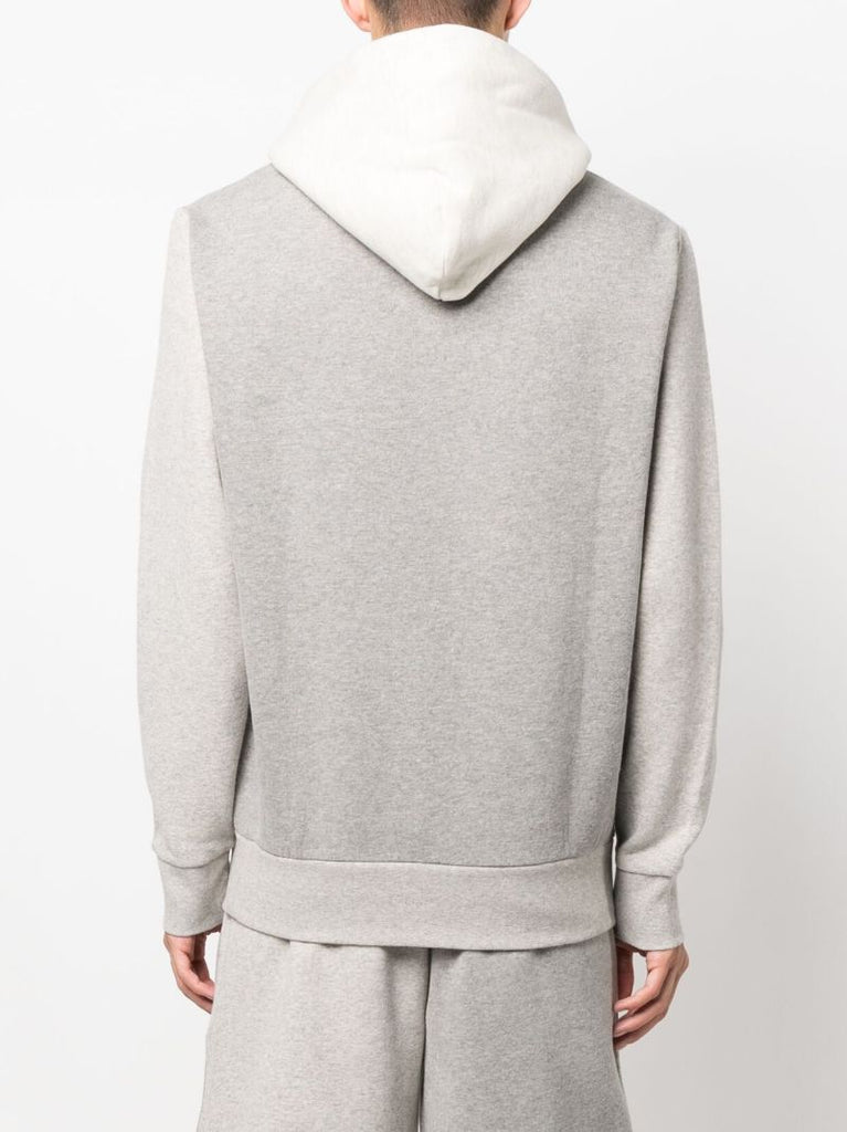 Grey Colour Block Polo Pony Hoodie