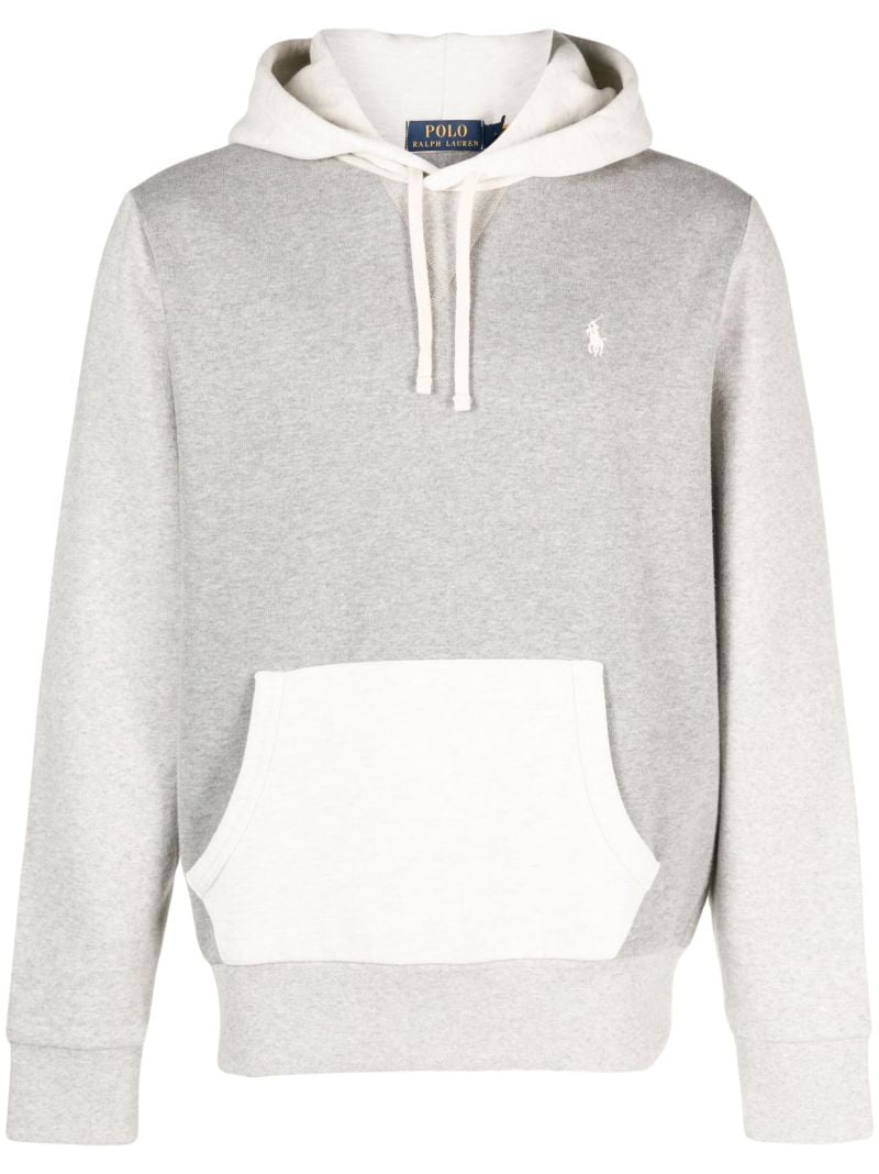 Grey Colour Block Polo Pony Hoodie