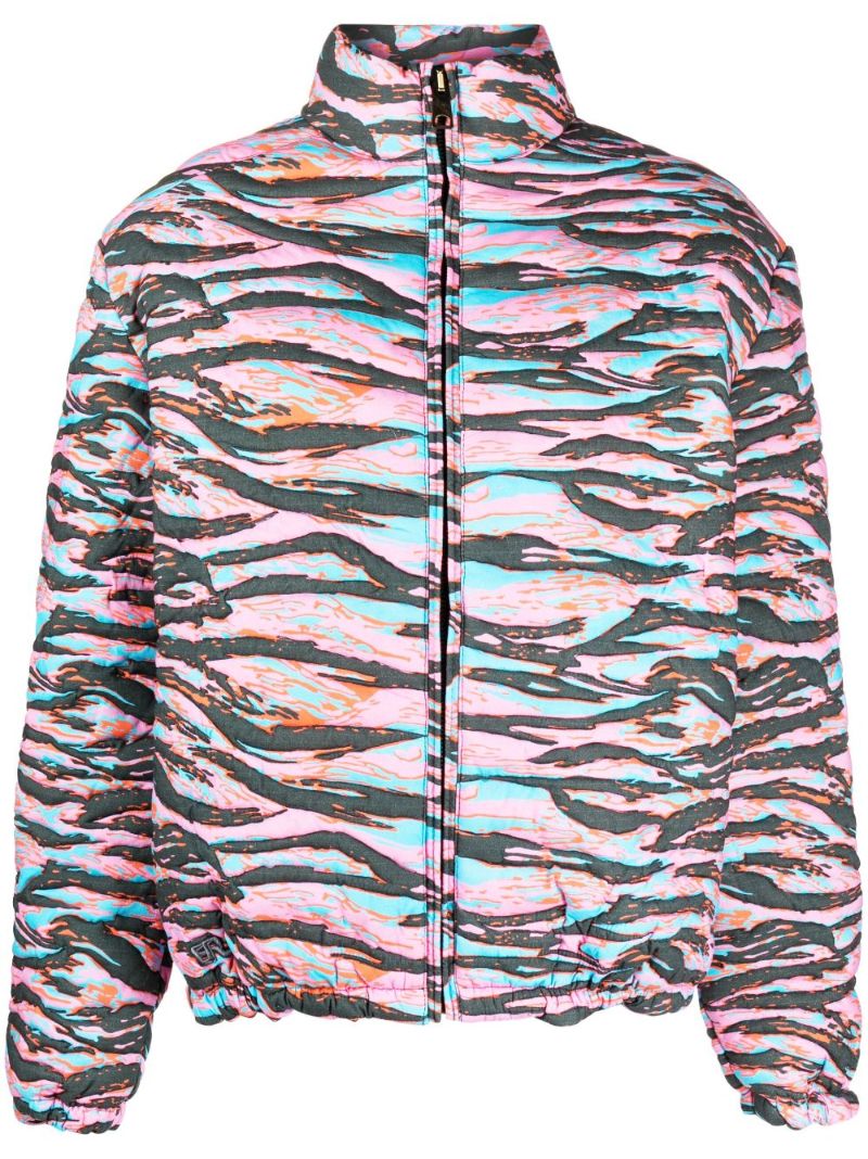 Pink Camouflage Jacquard Padded Jacket