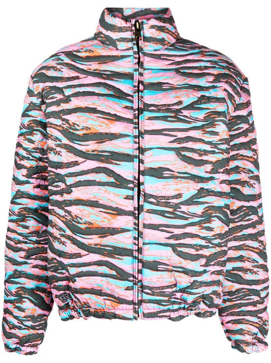 Pink Camouflage Jacquard Padded Jacket