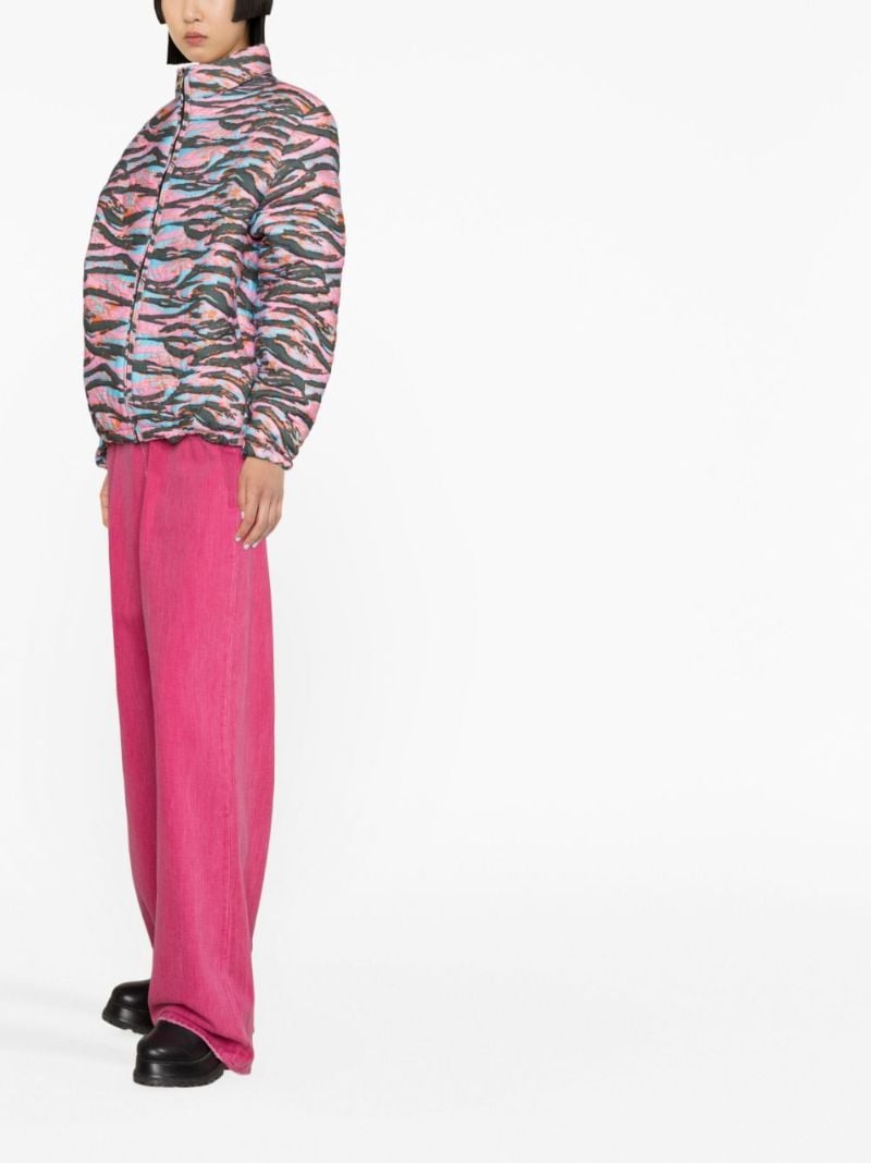 Pink Camouflage Jacquard Padded Jacket