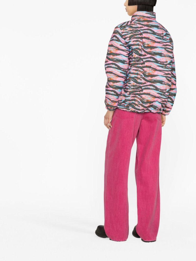 Pink Camouflage Jacquard Padded Jacket