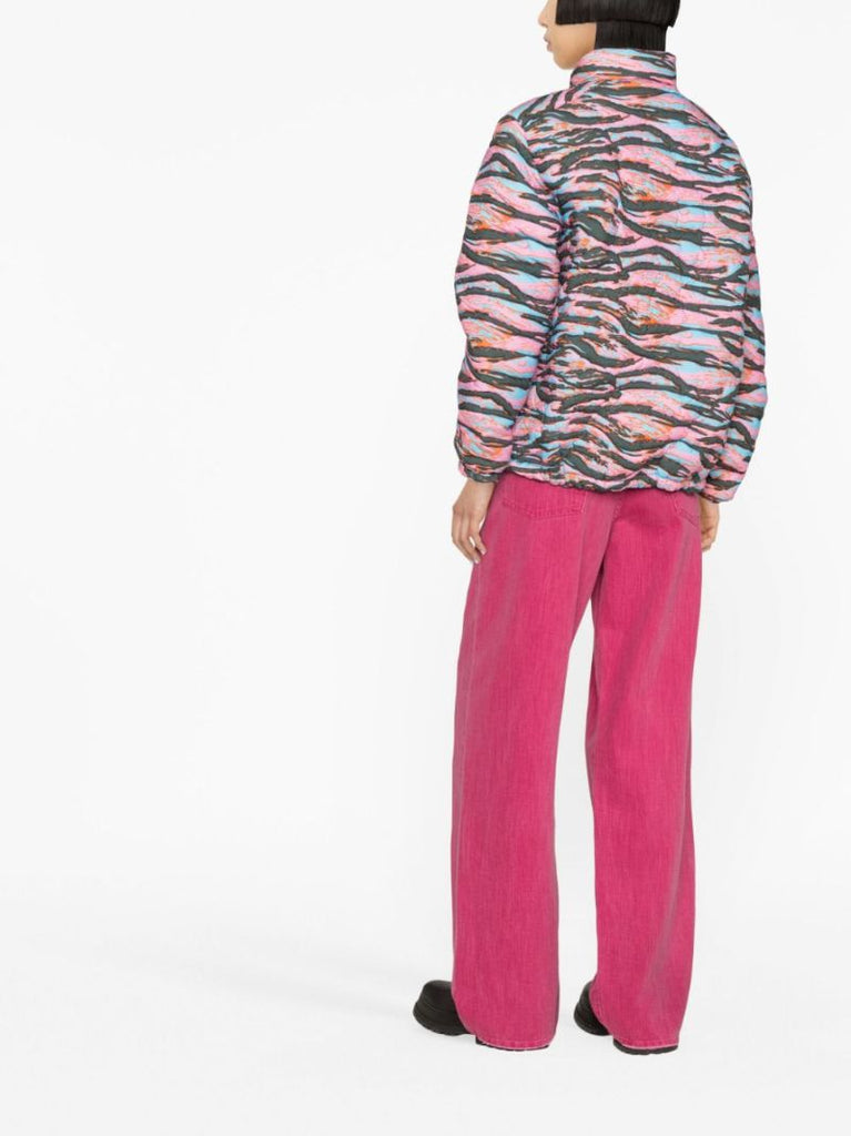 Pink Camouflage Jacquard Padded Jacket