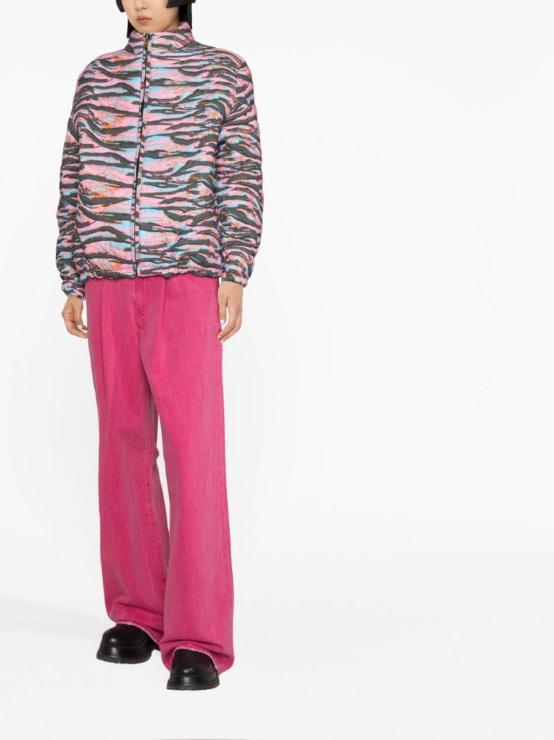 Pink Camouflage Jacquard Padded Jacket