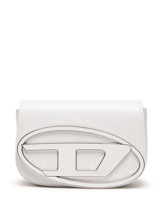 White 1dr Iconic Leather Shoulder Bag