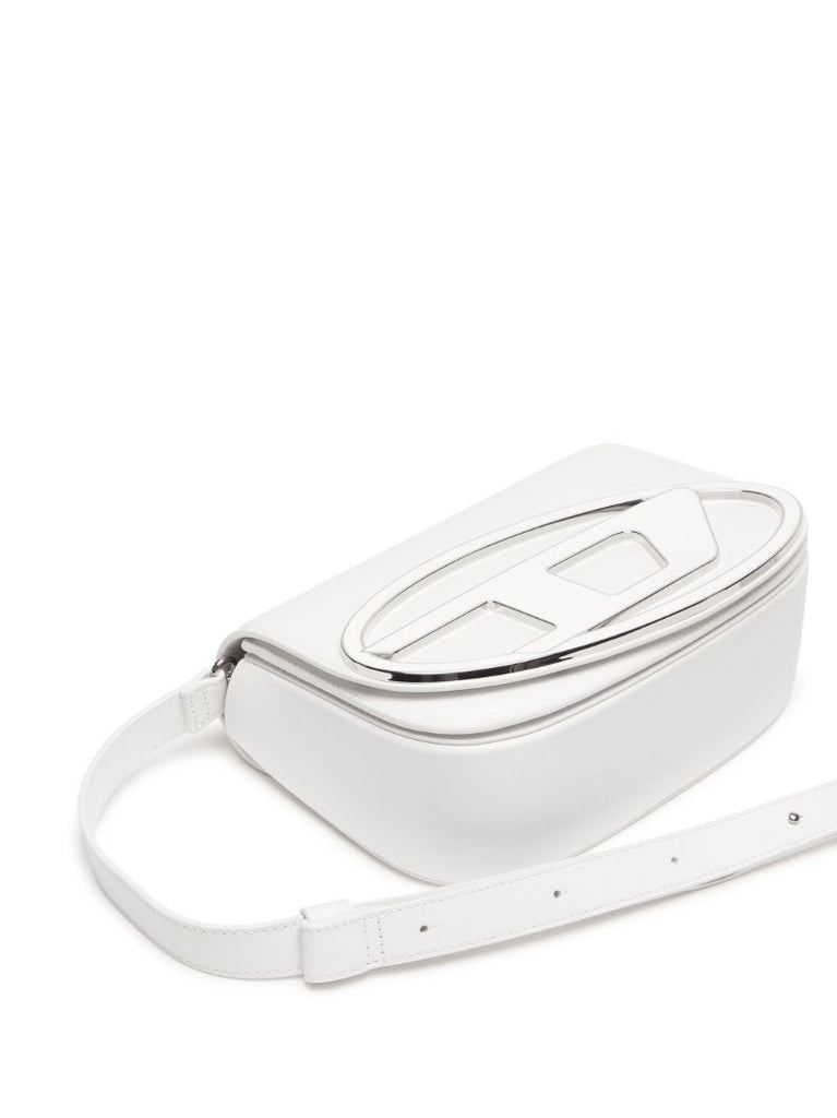 White 1dr Iconic Leather Shoulder Bag