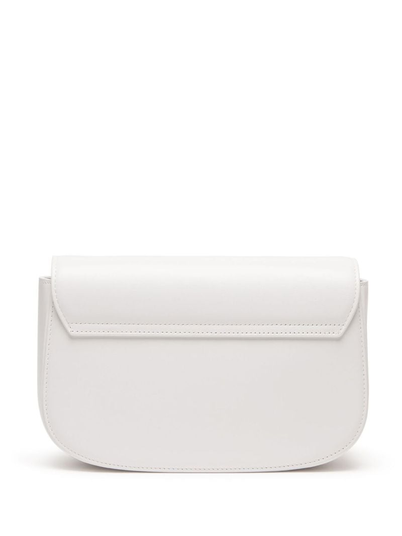 White 1dr Iconic Leather Shoulder Bag