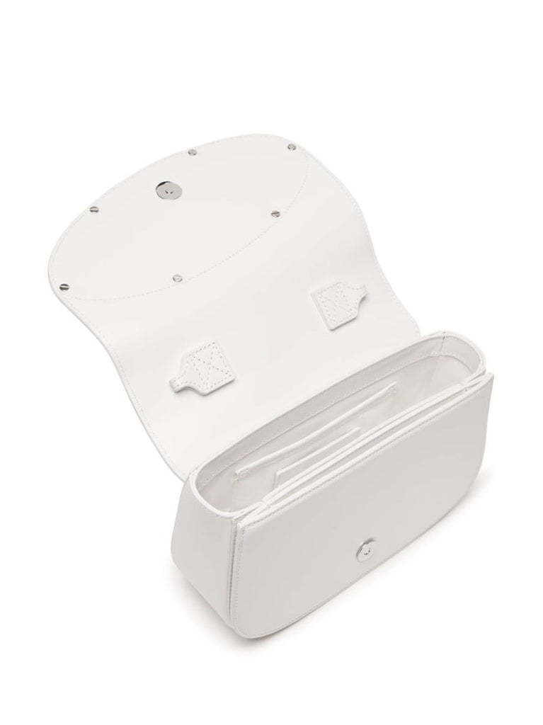 White 1dr Iconic Leather Shoulder Bag