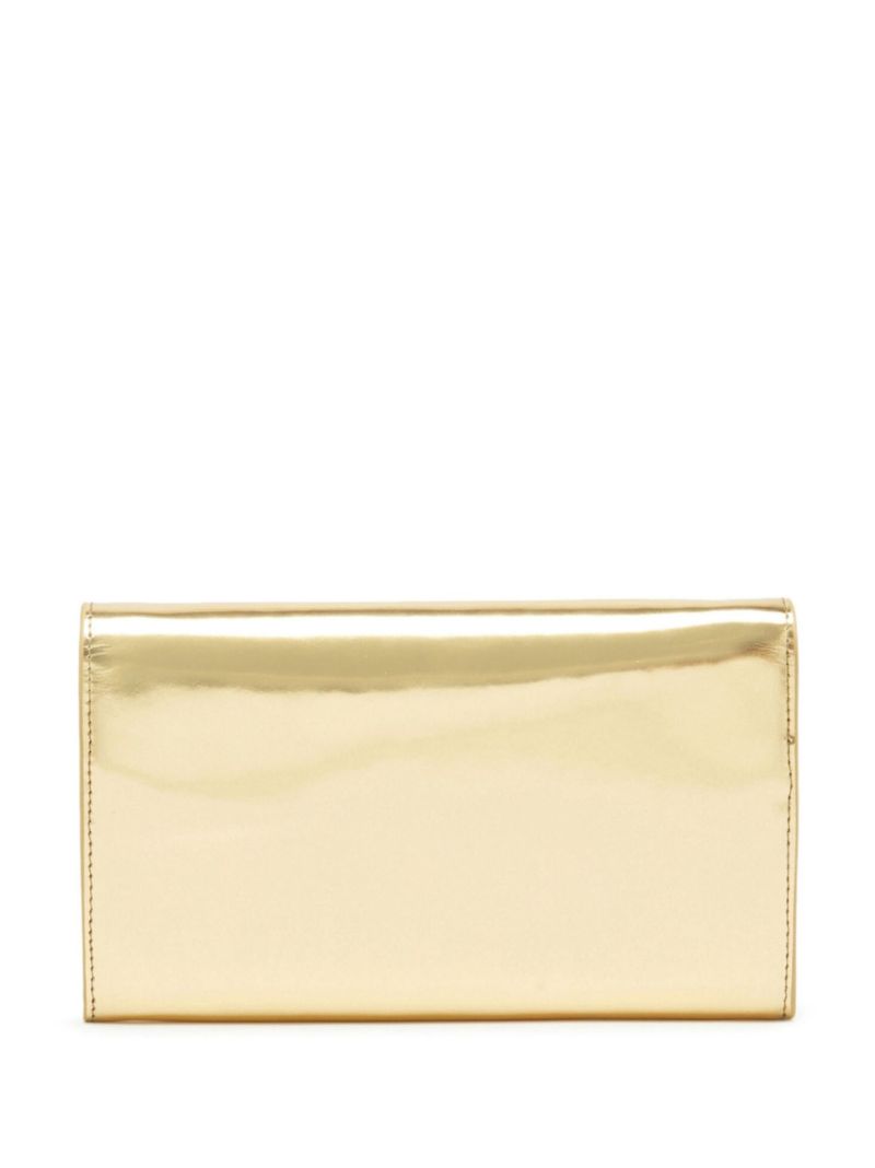 Gold Oval D Leather Wallet