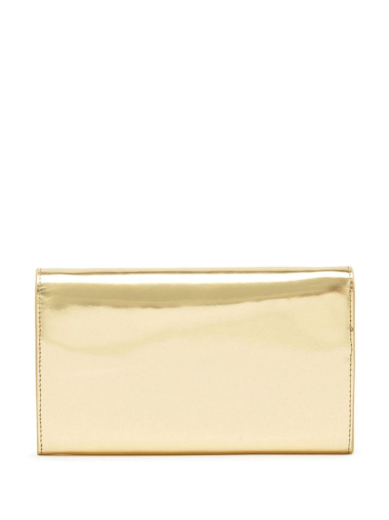 Gold Oval D Leather Wallet