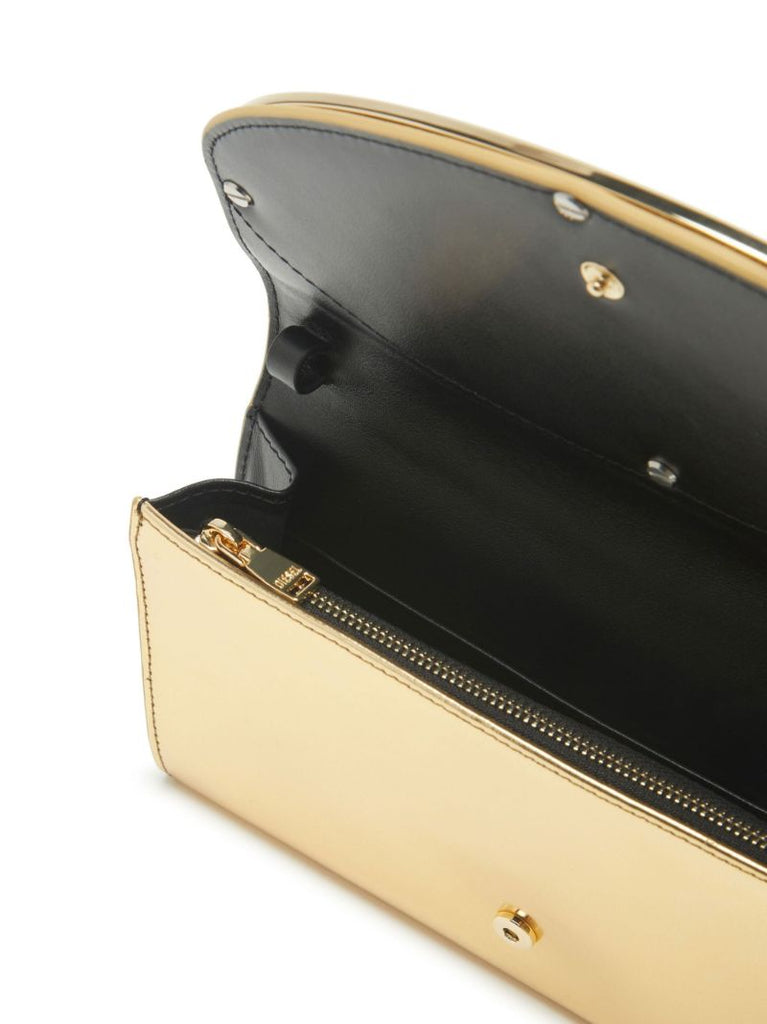 Gold Oval D Leather Wallet
