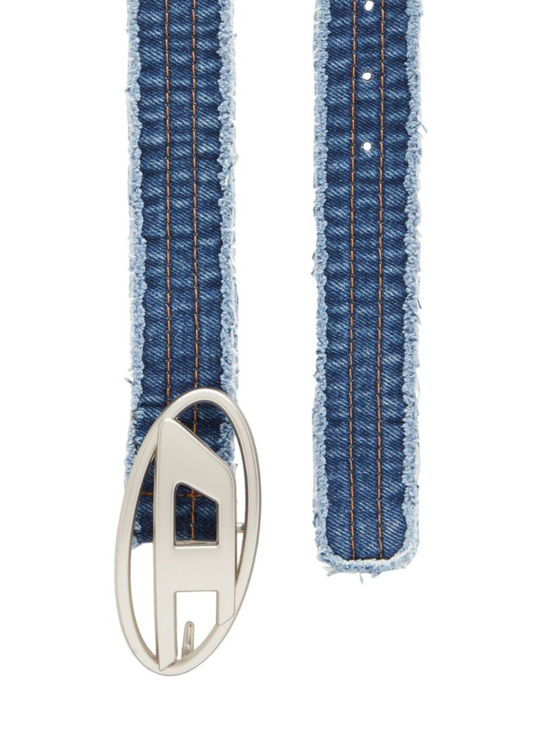 Blue B-1dr Logo-plaque Denim Belt