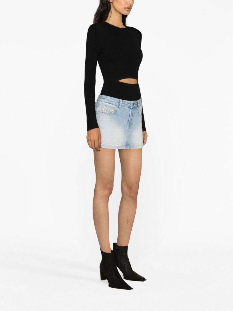Blue Logo-appliquÃ_x0083_Â© Denim Mini Skirt