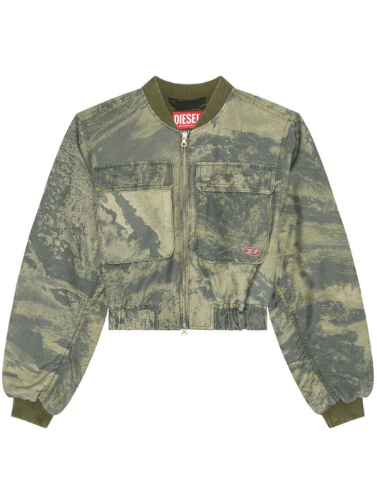 Green Planet-print Bomber Jacket