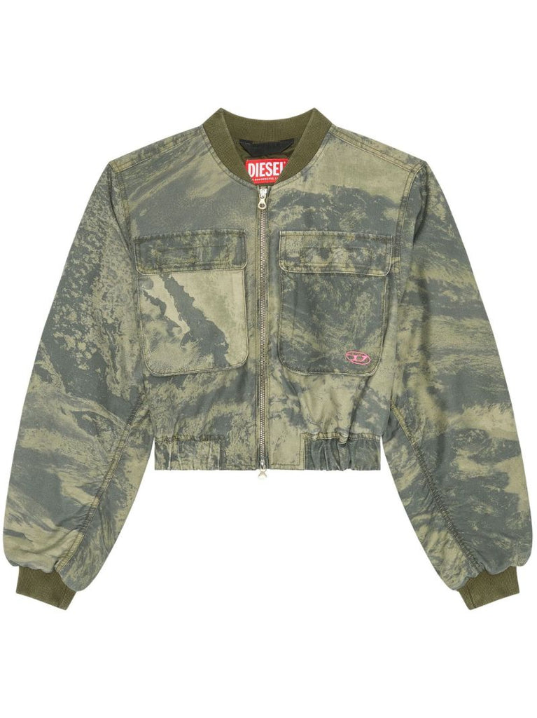 Green Planet-print Bomber Jacket