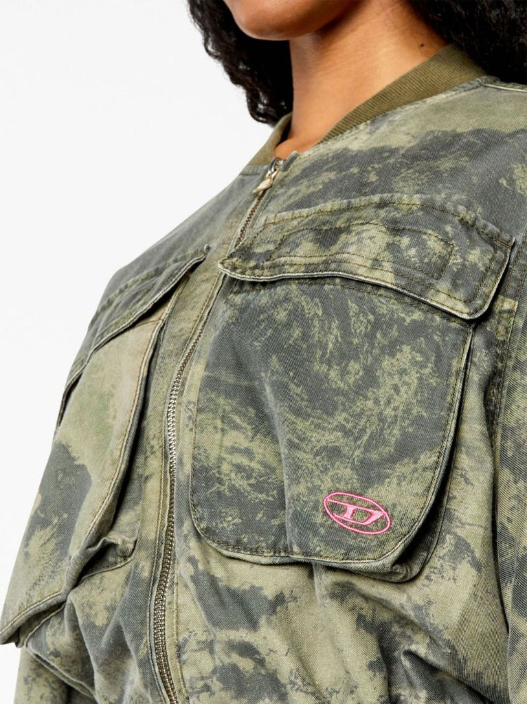 Green Planet-print Bomber Jacket