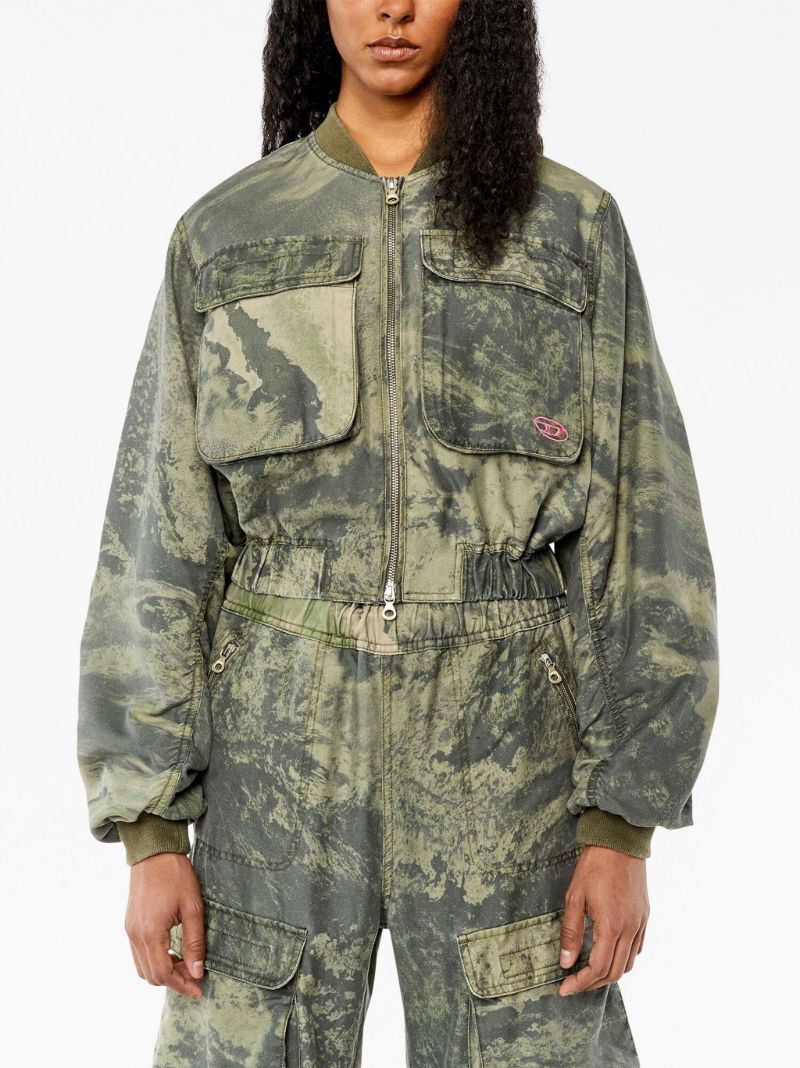 Green Planet-print Bomber Jacket