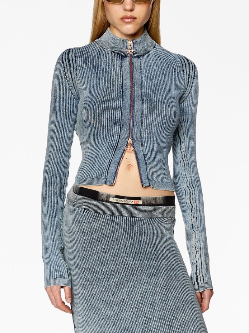 Blue M-anafi Zip-fastening Cotton Top