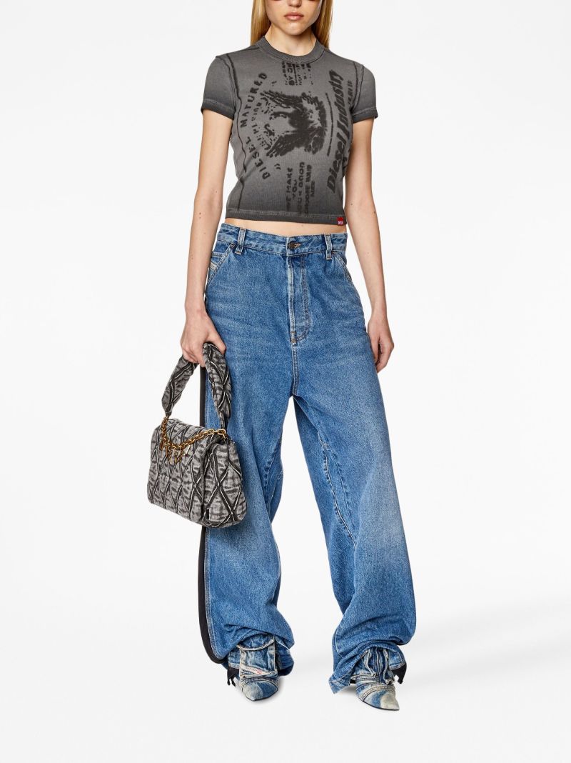 Grey T-skinzy-l1 Crop T-shirt