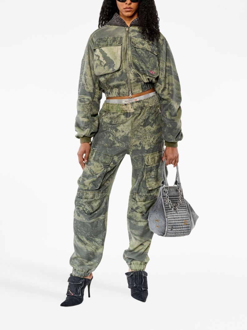 Green Washed Cargo Trousers