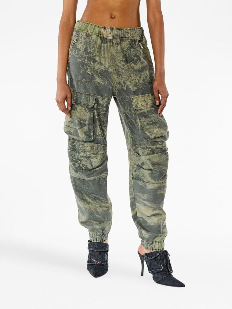 Green Washed Cargo Trousers