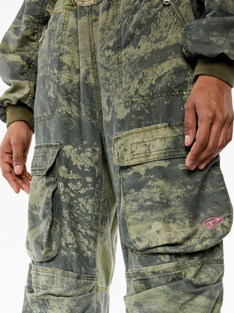 Green Washed Cargo Trousers