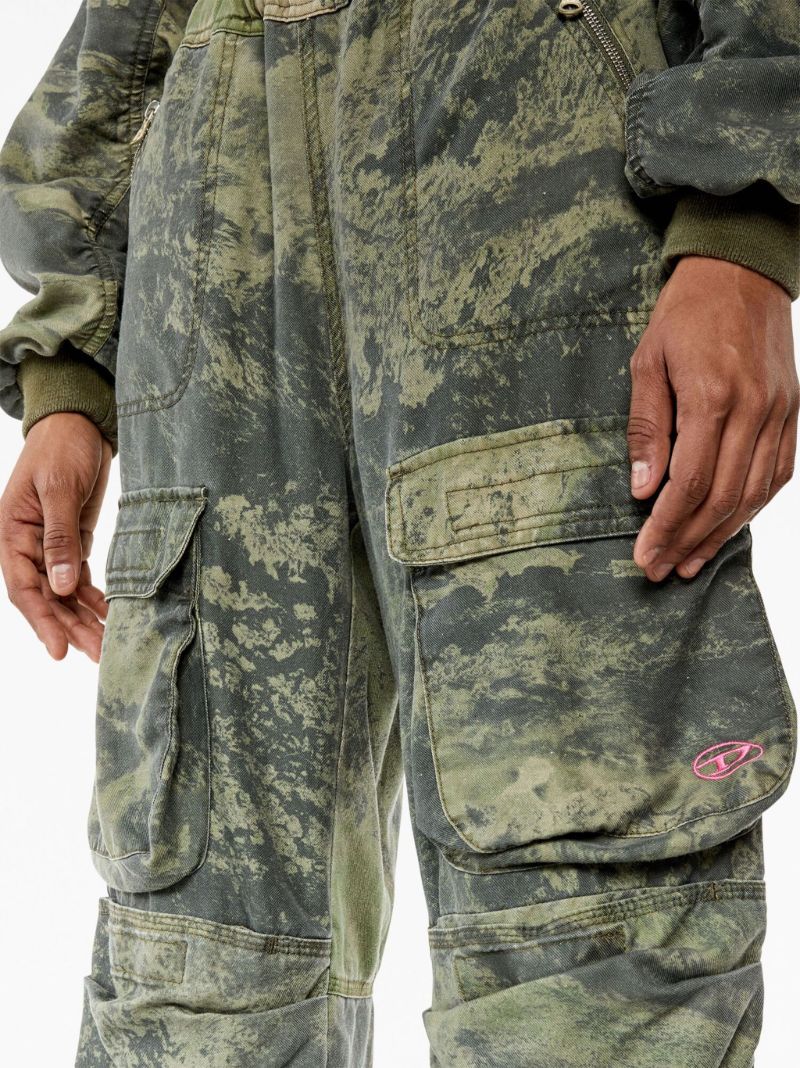 Green Washed Cargo Trousers