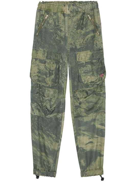 Green Washed Cargo Trousers