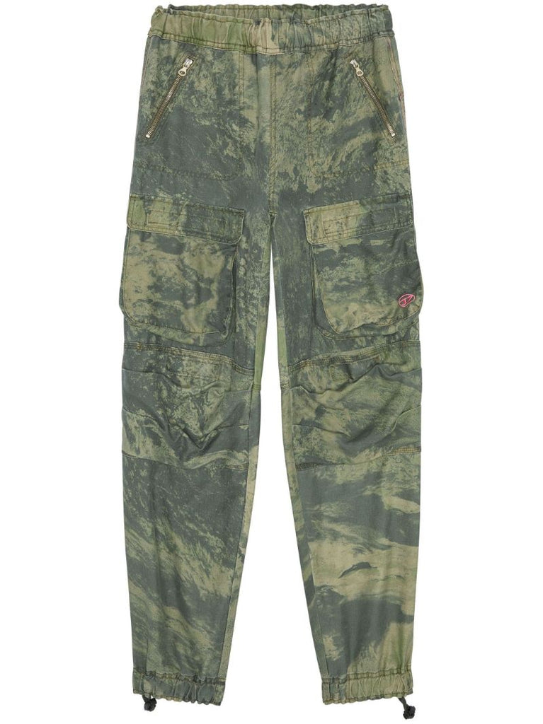 Green Washed Cargo Trousers