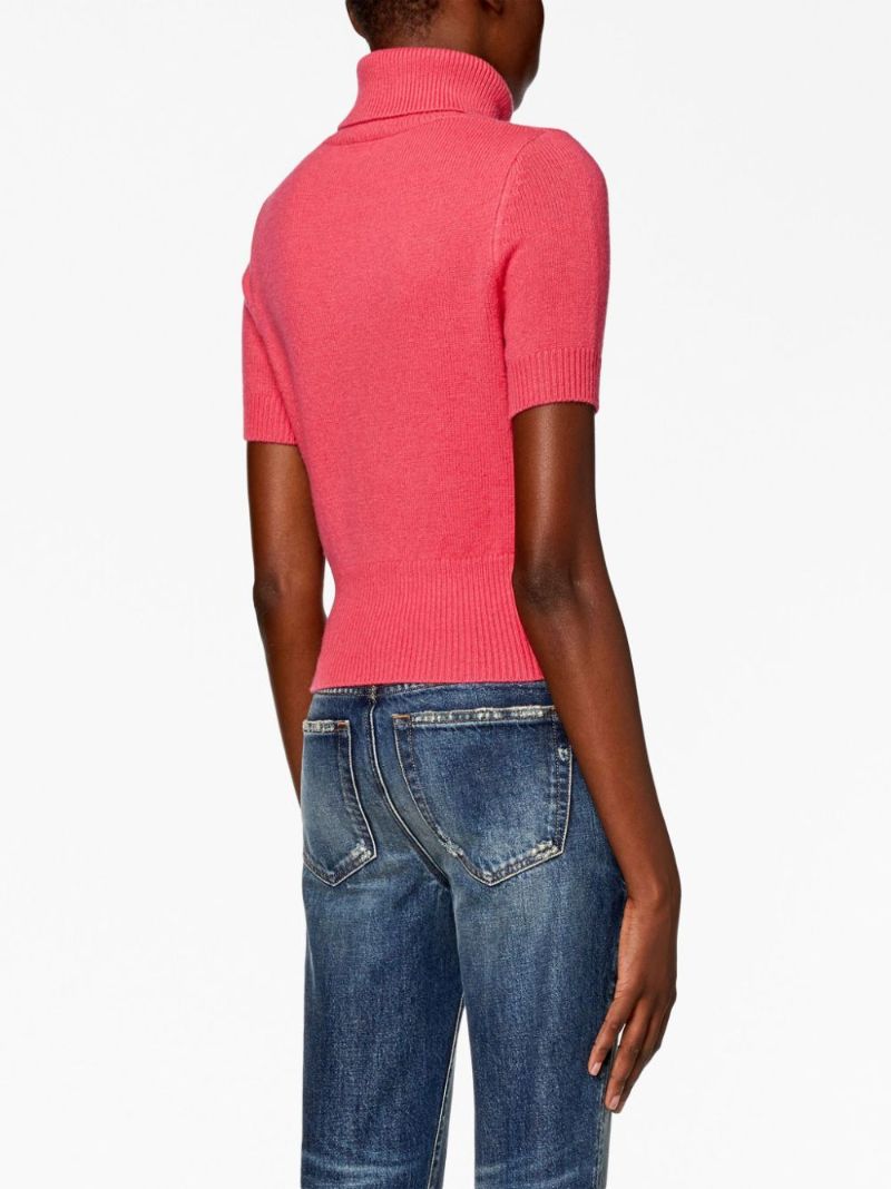 Pink M-argaret Ribbed-knit Sweater