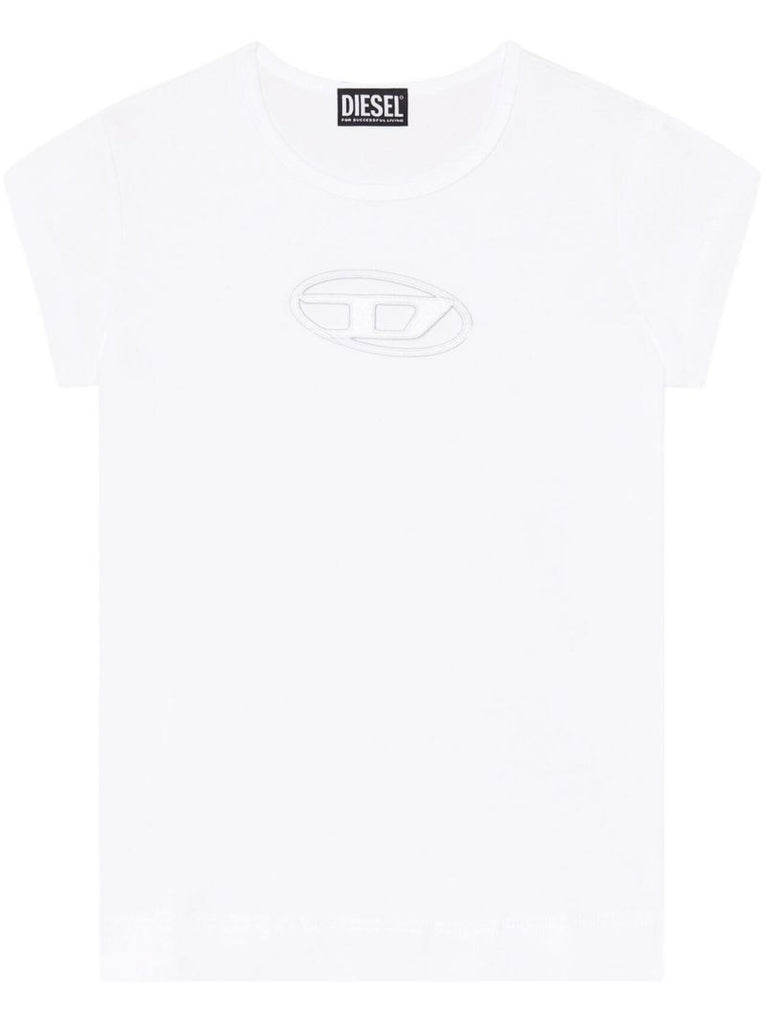 White T-angie Cut-out Logo T-shirt