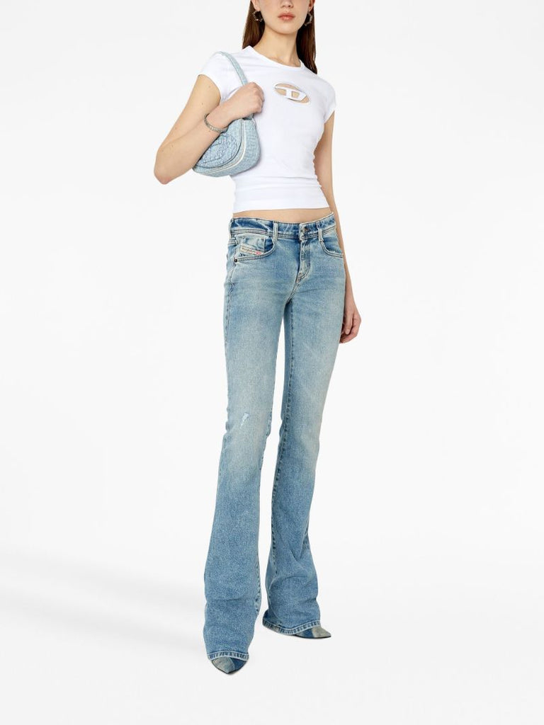 White T-angie Cut-out Logo T-shirt