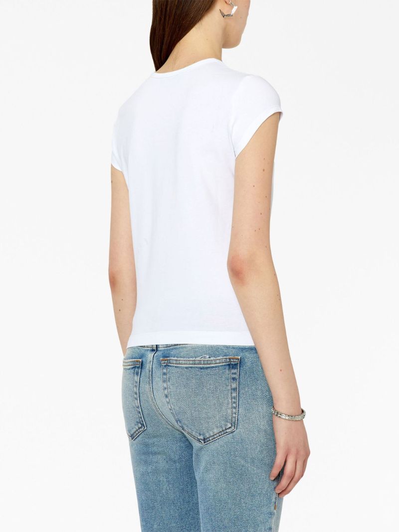 White T-angie Cut-out Logo T-shirt