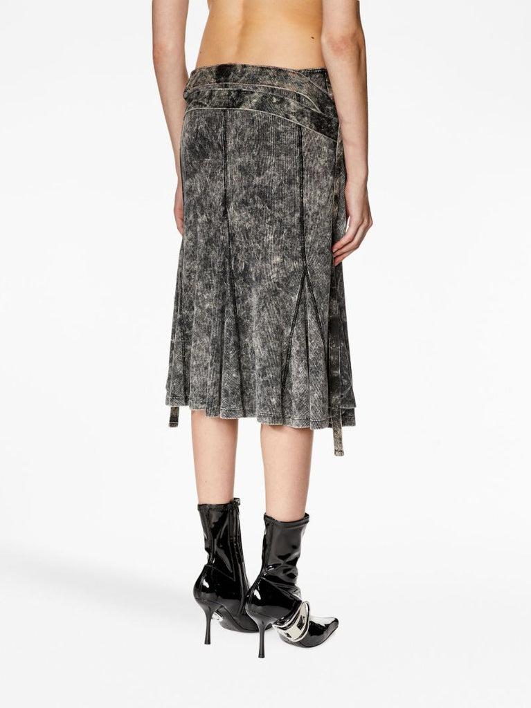 Grey O-venus Ribbed Midi Skirt