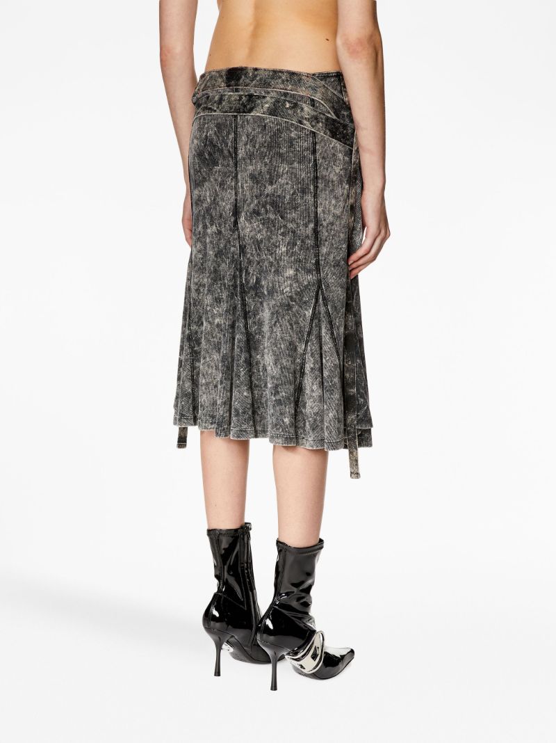 Grey O-venus Ribbed Midi Skirt