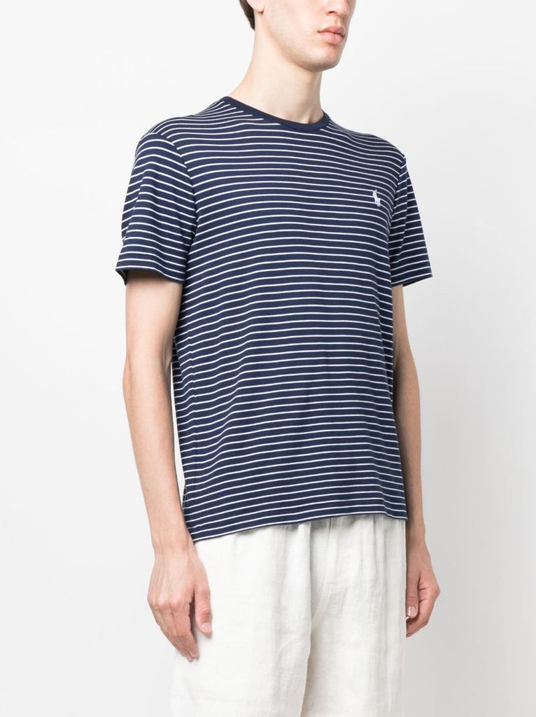Blue Striped Cotton T-shirt