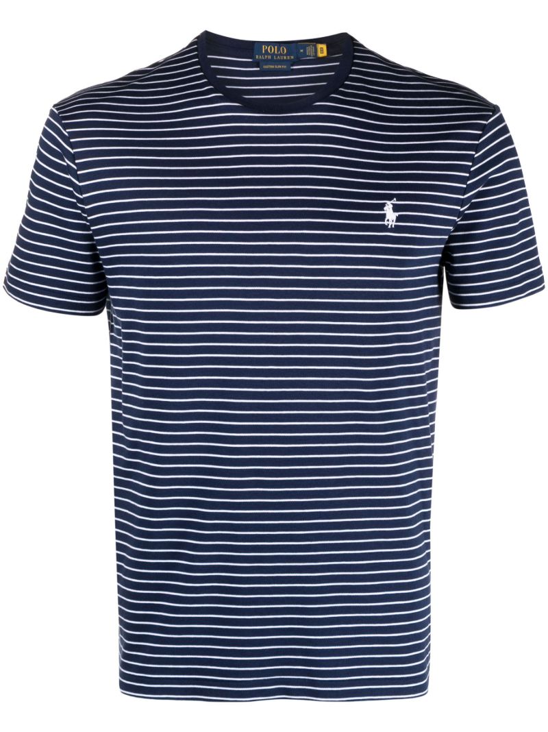 Blue Striped Cotton T-shirt