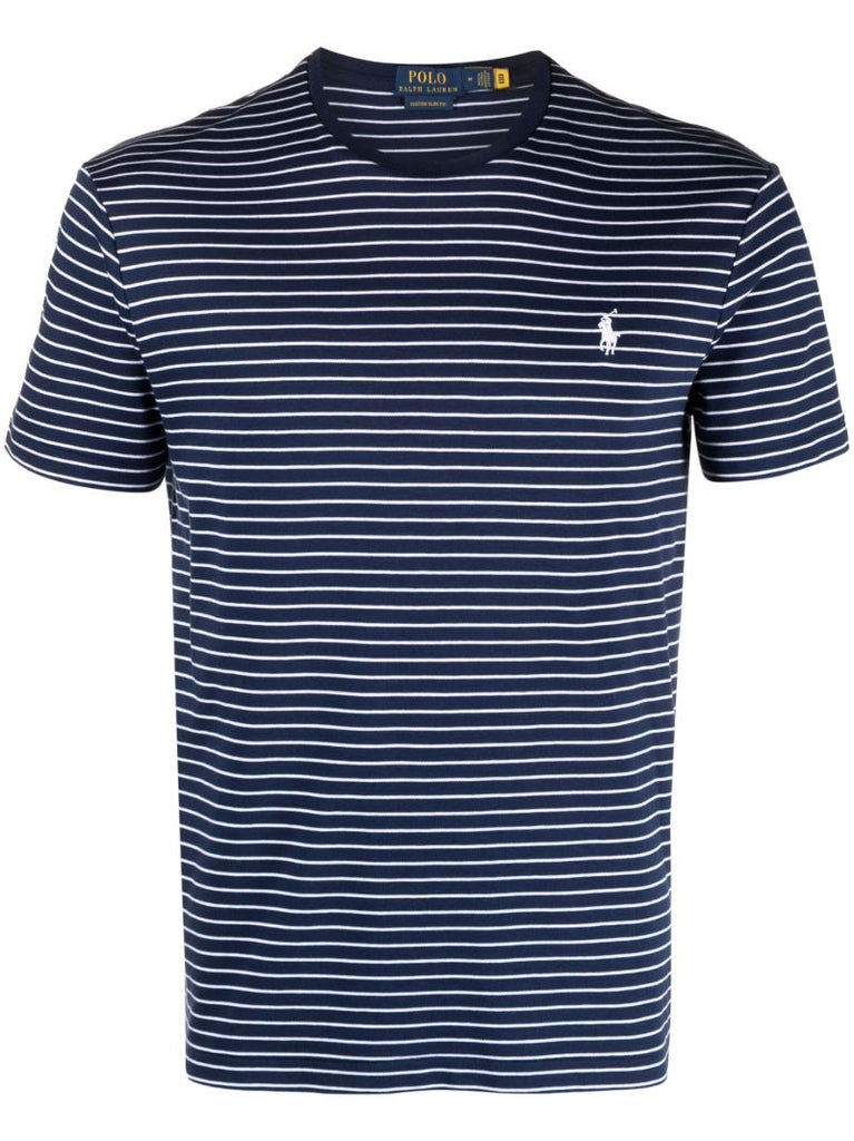 Blue Striped Cotton T-shirt