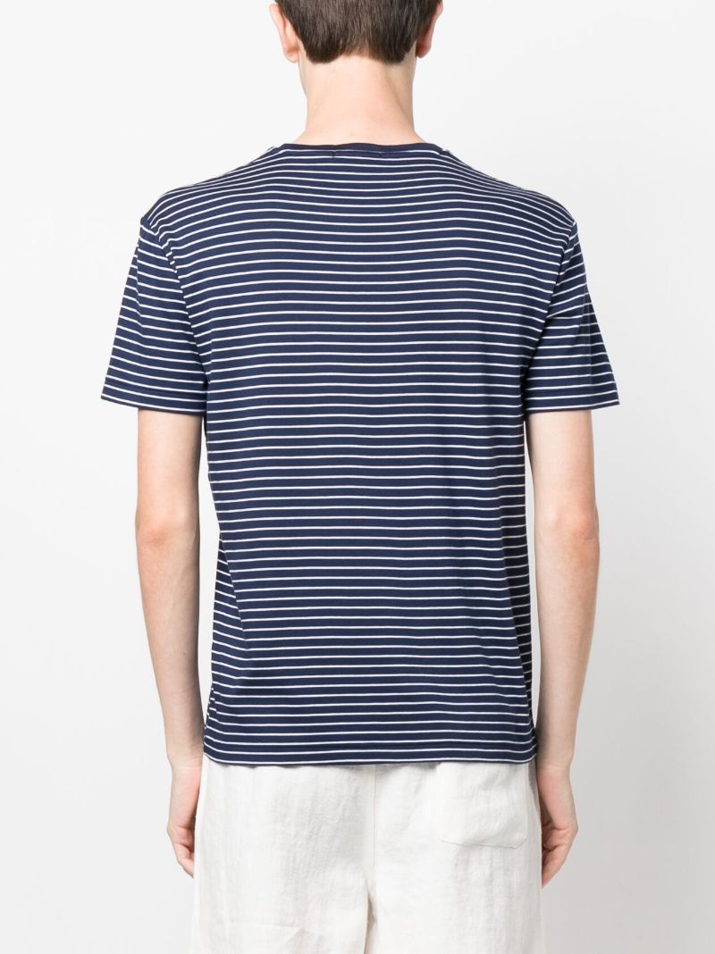 Blue Striped Cotton T-shirt