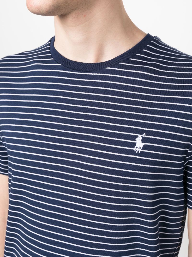 Blue Striped Cotton T-shirt