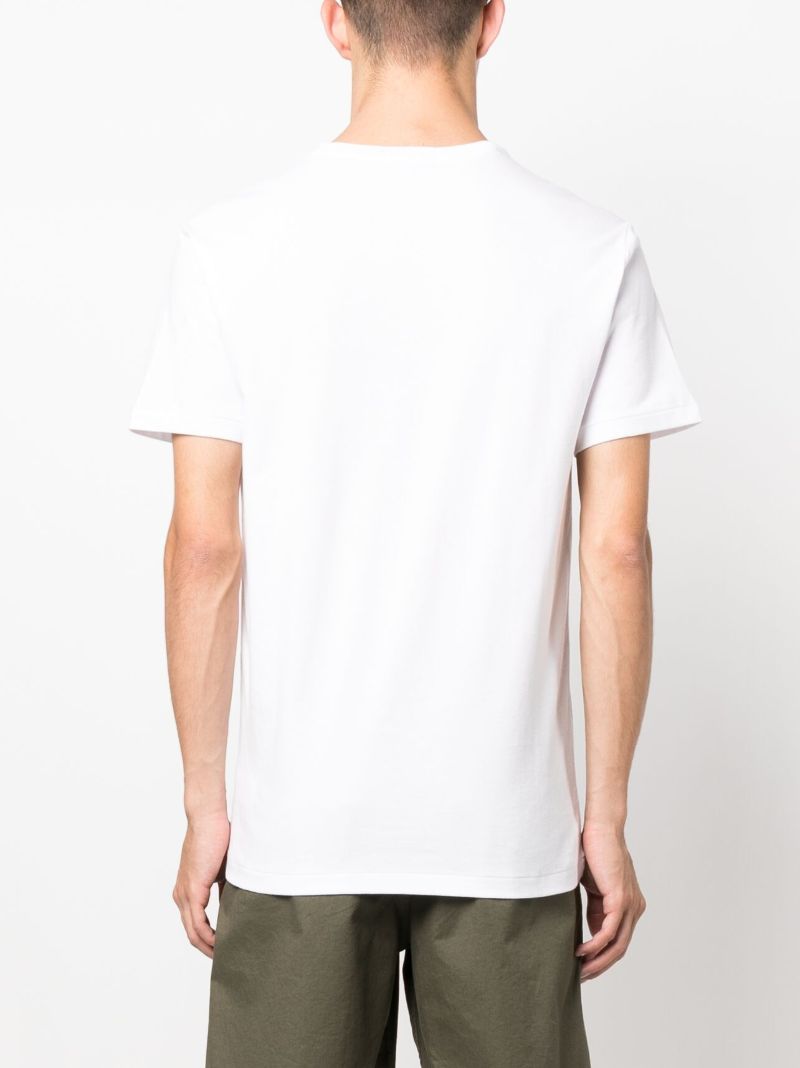 White Polo Bear Print Cotton T-shirt
