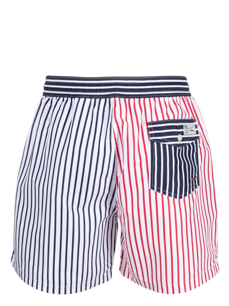 Blue Polo Pony Striped Swim Shorts