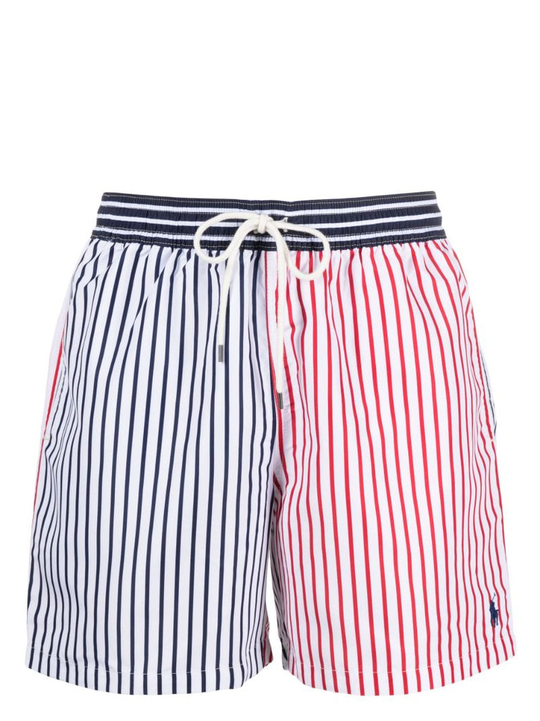 Blue Polo Pony Striped Swim Shorts