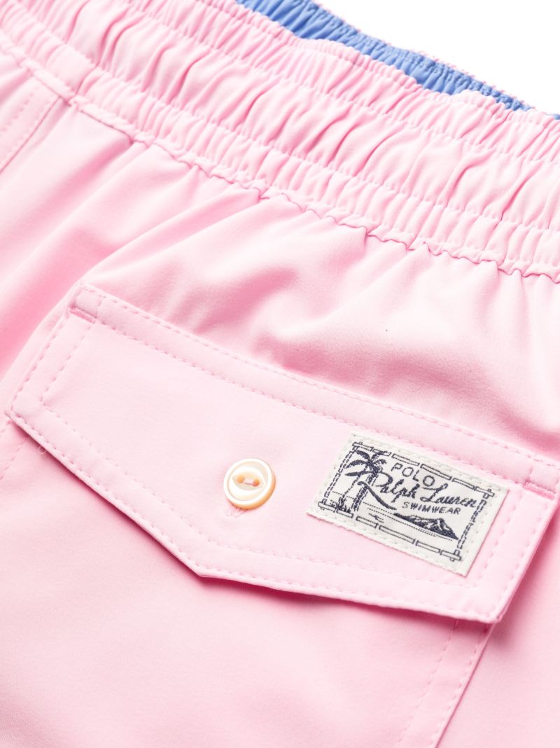 Pink Logo Embroidered Swim Shorts