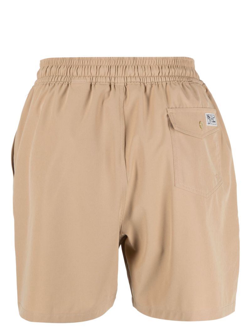 Brown Elasticated Waist Swim Shorts