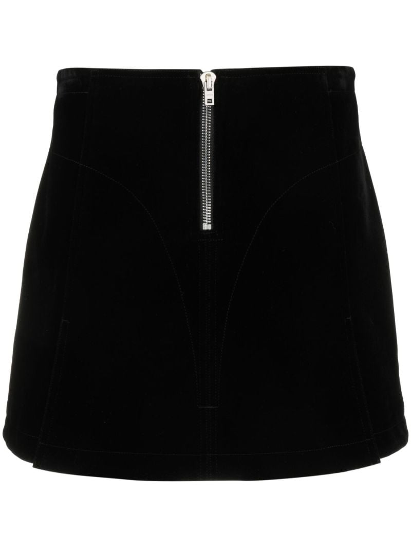 Black Half-zip Mini Skirt