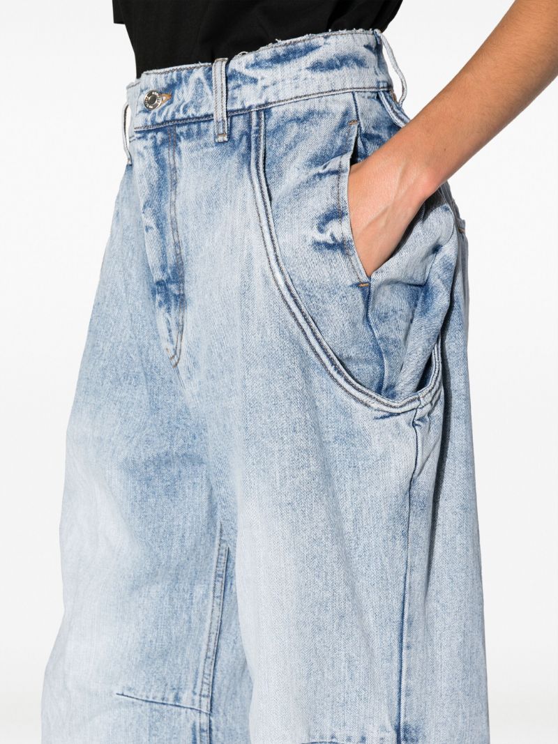 Blue High-rise Wide-leg Jeans