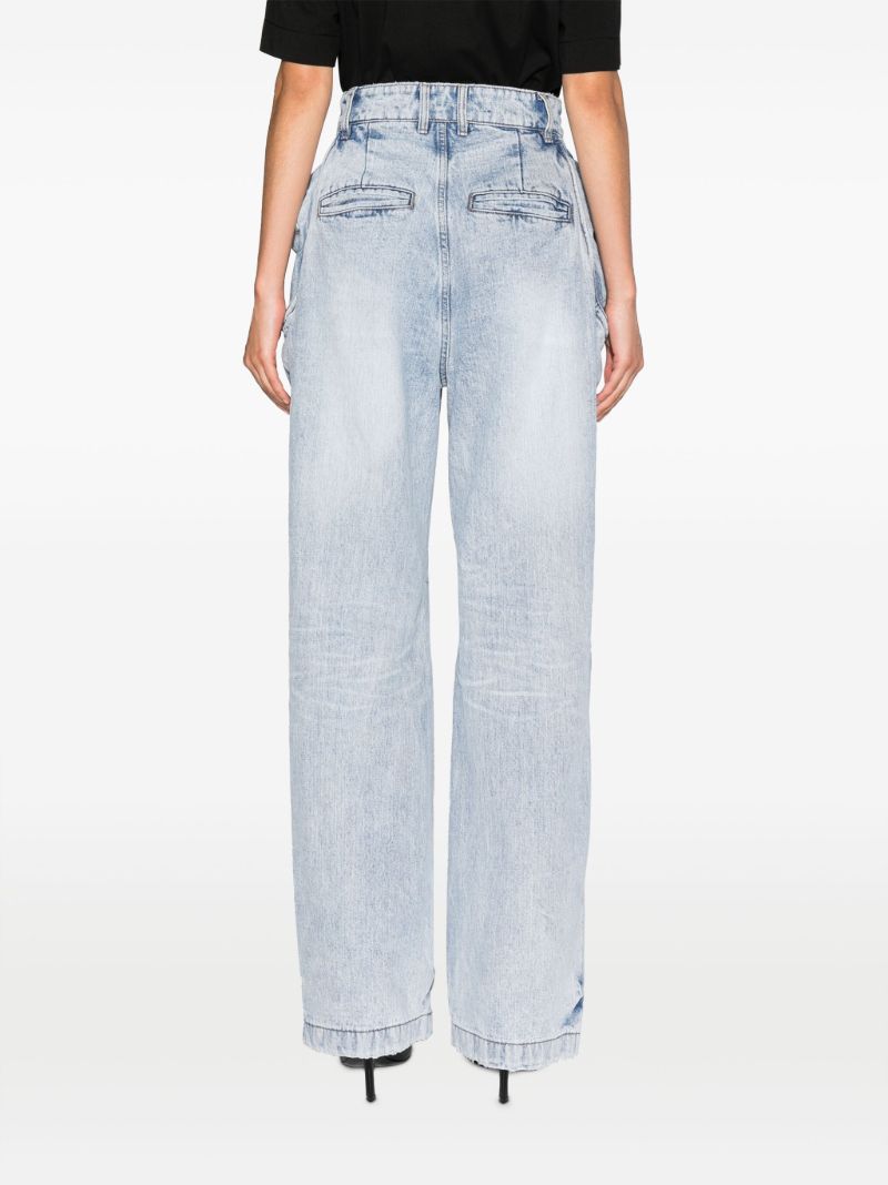 Blue High-rise Wide-leg Jeans