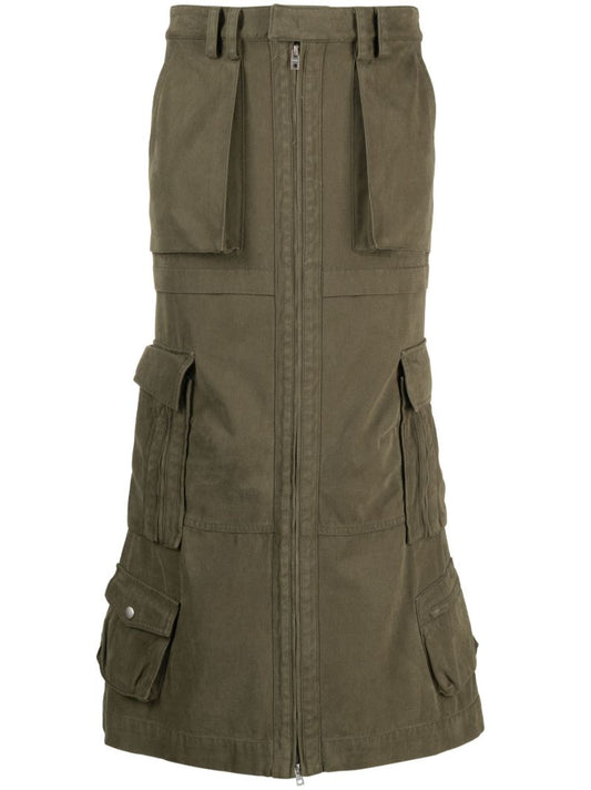 Green Washed Cargo Skirt